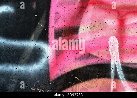 Mehrfarbig bemalte Wand. Abstrakte Details Stockfoto