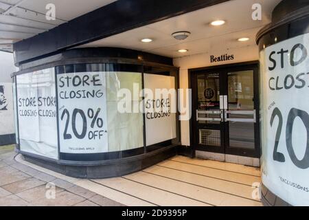 BEATTIES SCHLIESSUNG WOLVERHAMPTON OKTOBER 2020 Stockfoto