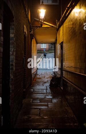 Postpassage in der Altstadt von Hastings, Sussex Stockfoto