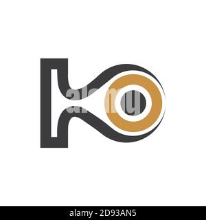 Anfangsbuchstabe ko Logo oder ok Logo Vektor Design-Vorlage Stock Vektor