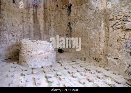 Herrenviertel des Badehauses Stabian Baths (Terme Stabiane), Ruinen des antiken römischen Badekomplexes an der Via Stabiana, Pompeji, Kampanien, Italien Stockfoto