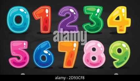 Konzept Der Bunten Cartoon-Zahlen Stock Vektor