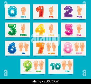 Konzept Der Bunten Cartoon-Zahlen Stock Vektor