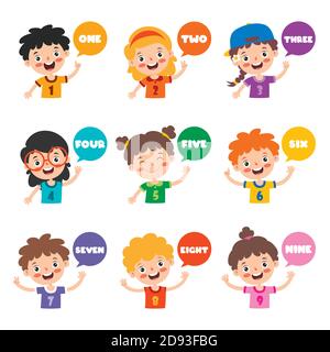 Konzept Der Bunten Cartoon-Zahlen Stock Vektor