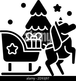 Sleight Ride schwarzes Glyph-Symbol Stock Vektor