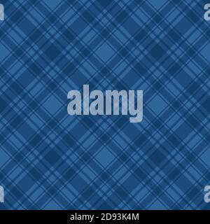 Blau kariertes Nahtloses Muster. Vektor diagonalen Käfig abstrakten Hintergrund. Trend Holzfäller Frohe Weihnachten und Neujahr Design Tartan Textur Stock Vektor