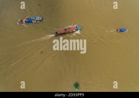 Can Tho viertgrößte Stadt in Vietnam, größte Stadt im Mekong-Flussdelta in Asien Luftdrohne Foto Ansicht Stockfoto