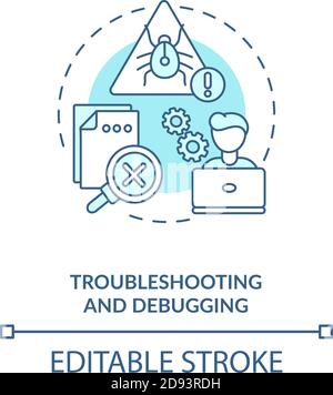 Symbol für Fehlerbehebung und Debugging-Konzept Stock Vektor