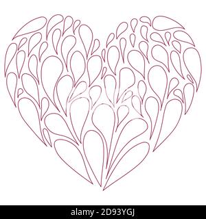 Vektor stilisierte Konturelemente des Herzens. Valentinstag Stock Vektor