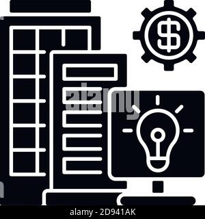 Schwarzes Glyphen-Symbol aus Silicon Valley Stock Vektor