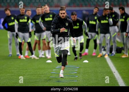 Moskau, Russland. November 2020. Atletico de Madrid Trainingseinheit in Moskau vor dem Champions League Fußballspiel Lokomotive gegen Atletico de Madrid. 02. November 2020. Koke POOL/Atletico de Madrid/Cordon Press for Editorial Use Only Credit: CORDON PRESS/Alamy Live News Stockfoto