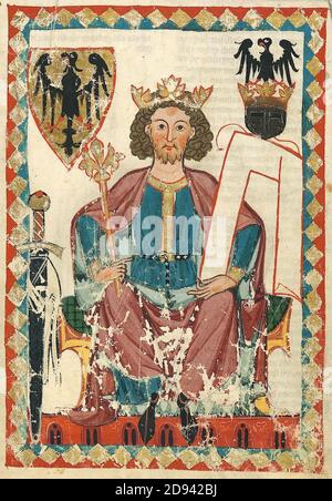 Kaiser Heinrich VI. Im Codex Manesse (beschnitten). Stockfoto