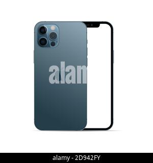 Apple iPhone 12. Smartphone. Touchscreen. Welttechnologie. Stock Vektor