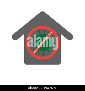 Ich bleibe zu Hause Bewusstsein soziale Medien Kampagne und Coronavirus Prävention: Mann Entspannung und Lesen von Büchern Stock Vektor