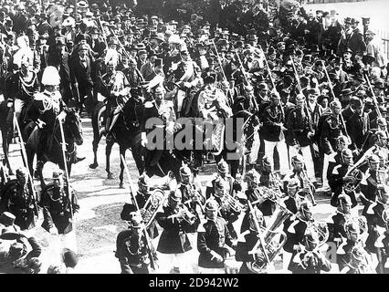 Kaiser Wilhelm II. Und König Umberto I. von Italien. Stockfoto