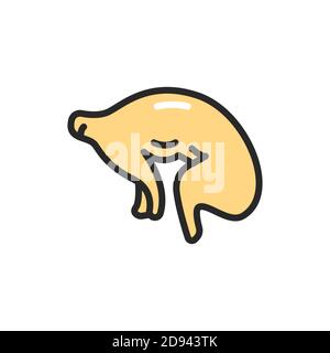 Kaninchen Fleisch Farbe Linie Symbol. Piktogramm für Webseite, mobile App, Promo. Stock Vektor