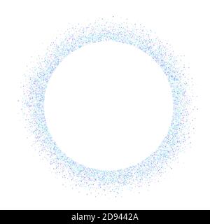 Schillernder runder Glitter-Rahmen. Holografischer funkelnder Rand. Vektor-Illustration von Hologramm Konfetti runden Design-Element für Grußkarte Stock Vektor