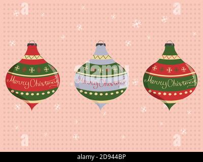 Weihnachtskugel Design, isolierte Elemente in verschiedenen Farben Stock Vektor