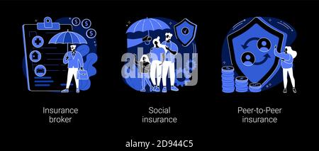 Risikoversicherung abstrakte Konzept Vektor Illustrationen. Stock Vektor