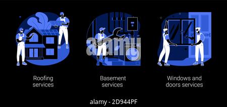 Haus Wartung abstrakte Konzept Vektor Illustrationen. Stock Vektor