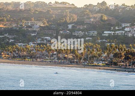 Oktober Morgenansicht des La Jolla Shores Beach. La Jolla, CA, USA. Stockfoto