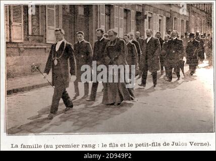 Jules Verne Funeral Procession 1905. Stockfoto