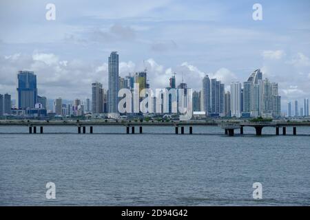 Panama City - Panama City Skyline Blick vom Mirador Cinta Costera Stockfoto