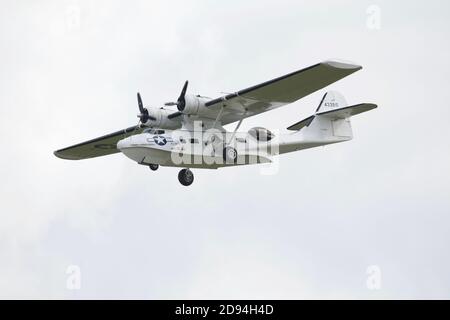 PBY Catalina, Miss Pick Up, fliegen auf der Duxford Air Show 2019- Flying Boat Stockfoto