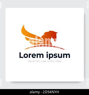 Pegasus-Vektor-Logo-Vorlage Stock Vektor