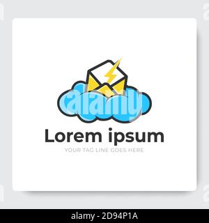 Cloud Mail strom Logo Vorlage Illustration Stock Vektor