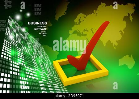 kontrollkästchen 3d Multi Use mit Häkchen Stockfoto