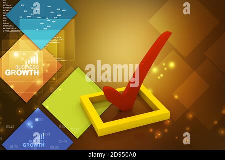 kontrollkästchen 3d Multi Use mit Häkchen Stockfoto