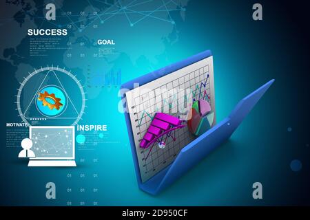 Ordner mit Diagramm, Diagramm, Diagramm Stockfoto