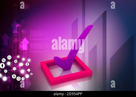 kontrollkästchen 3d Multi Use mit Häkchen Stockfoto