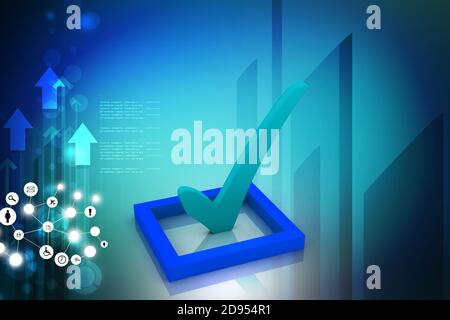 kontrollkästchen 3d Multi Use mit Häkchen Stockfoto