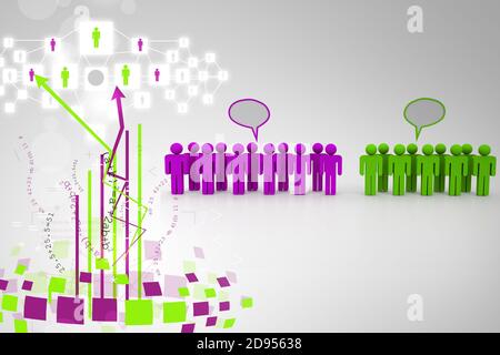 Social-Networking-Menschen mit Sprechblasen Stockfoto