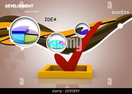 kontrollkästchen 3d Multi Use mit Häkchen Stockfoto