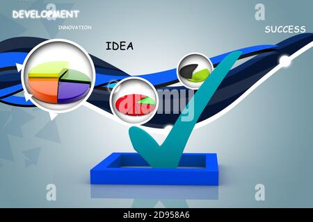 kontrollkästchen 3d Multi Use mit Häkchen Stockfoto