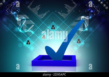 kontrollkästchen 3d Multi Use mit Häkchen Stockfoto