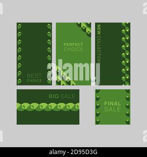 Moderne dekorative Vektorrahmen. Editierbare Design-Vorlagen für Web, Social Media, Promo, Anzeigen, Banner etc. Fivo sans Stock Vektor