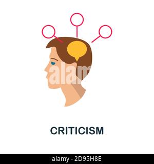 Kritiksymbol. Einfaches Element aus der Sammlung Critical Thinking. Kreative Kritik Symbol für Web-Design, Vorlagen, Infografiken und vieles mehr Stock Vektor