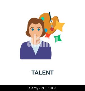 Talent-Symbol. Einfaches Element aus der Sammlung Critical Thinking. Creative Talent Symbol für Web-Design, Vorlagen, Infografiken und vieles mehr Stock Vektor