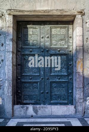 Tür der Großen Moschee von Damaskus Stockfoto