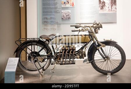 Motorrad FN Four, Fabrique Nationale de Herstal, PS.SPEICHER Museum, Einbeck, Niedersachsen, Deutschland, Europa Stockfoto