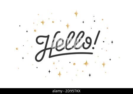 Hallo. Beschriftung für Banner Stock Vektor