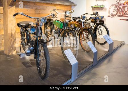 Alte Motorräder, PS.SPEICHER Museum, Einbeck, Niedersachsen, Deutschland, Stockfoto
