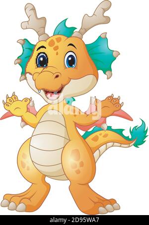 Vektor-Illustration von niedlichen Drachen Cartoon Stock Vektor