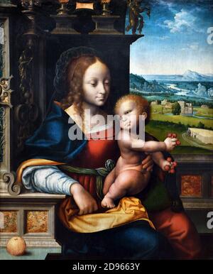 Mary and Child von Joos van Cleve (auch Joos van der Beke) 1485 – 1540/1541 Belgisch, Belgien, Flämisch, Stockfoto