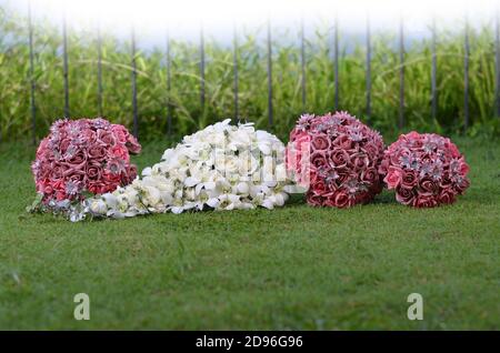 Bouquet-Set Mit Naturleine Stockfoto