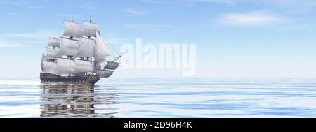 Alten Handelsschiff - 3D render Stockfoto